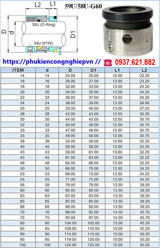 Phớt bơm 59U,58U,G60-4